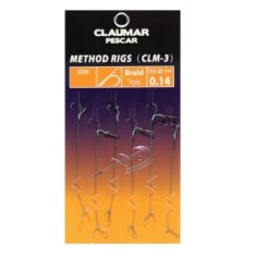 Carlige Legate Feeder cu Spin CLAUMAR Method Rigs, Carlig CLM-3, Nr.12, 7cm, Fir Textil, 0.14mm, 6buc/pac