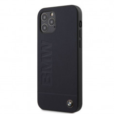 Husa Cover BMW Leather Hot Stamp pentru iPhone 12/12 Pro Navy foto