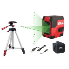 SKIL 1911 DA Nivela laser cu linie &Atilde;&reg;n cruce, lumina verde, raza actiune 20m, prindere trepied 1/4, Accu Li-Ion, include incarca