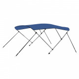 Parasolar barcă Bimini cu 3 arcuri, albastru, 183x160x137 cm