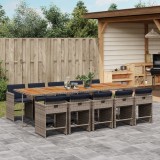 Cumpara ieftin Gossi set mobilier de gradina cu perne, 11 piese, gri, poliratan