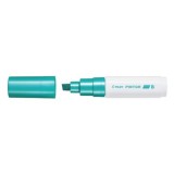 Marker cu vopsea pe baza de apa, varf tesit 8mm Pilot Pintor Metalic, verde metalizat