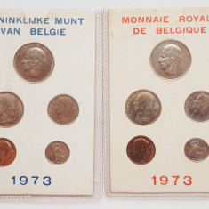 M01 Belgia set monetarie 10 monede 1973 25, 50 centimes 1, 5, 10 Francs