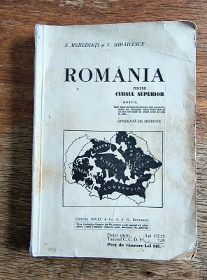 Romania, pentru cursul superior, manual - S. Mehedinti, V. Mihailescu / R4P1S foto