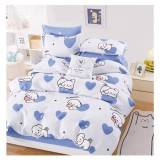 Lenjerie pat single,bumbac finet,4 piese,cearceaf cu elastic 140x200cm,cearceaf pilota 150x220cm,2 fete de perna 50x80cm-A1143