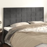 vidaXL Tăblii de pat, 4 buc, gri &icirc;nchis, 100x5x78/88 cm, catifea