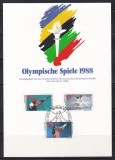 Germania Berlin 1988 - Jocurile Olimpice - Calgary si Seul, Carte Maxima, Stampilat