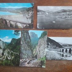 Lot 5 carti postale vintage cu Cheile Bicazului si Bicaz / CP1