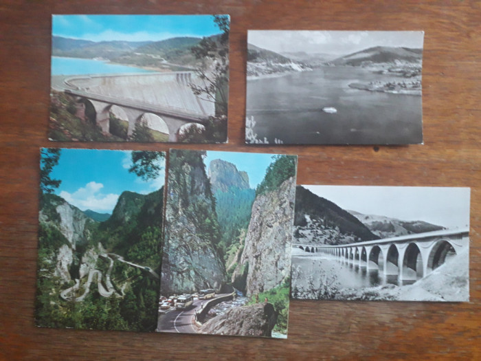 Lot 5 carti postale vintage cu Cheile Bicazului si Bicaz / CP1