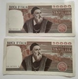 Italia - 20000 Lire 1974 - Serii consecutive