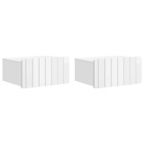 vidaXL Dulap de noapte suspendat cu sertar 2 pcs Alb foarte lucios 898284