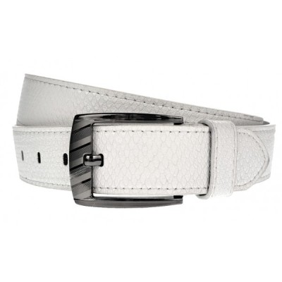 Curea barbati, casual pentru jeans, latime 3.8cm, ALB, piele eco - CK103A foto