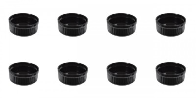 Set boluri, 8 piese, 60 ml, Portelan, Negru foto