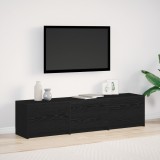 vidaXL Cabinet TV cu LED Stejar Negru 162.5x34x40 cm Lemn prelucrat