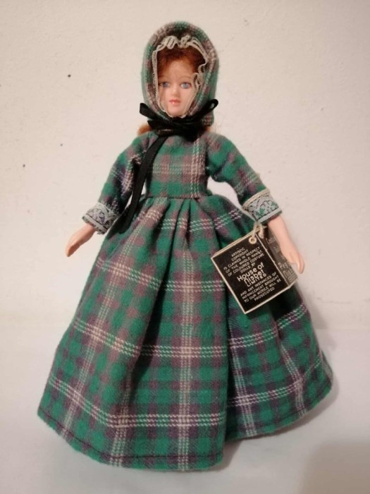 Papusa scotiana de colectie vintage vechi Peggy Nisbet Collectors Doll corp material sintetic haine imbracaminte cusut manual Anglia