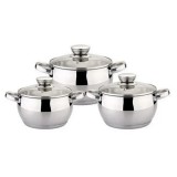 Set oale bombate din inox Bohmann, 6 piese, capace sticla incluse, maner inox