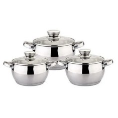 Set oale bombate din inox Bohmann, 6 piese, capace sticla incluse, maner inox