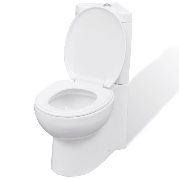 Vas toaleta din ceramica, wc baie de colt, alb