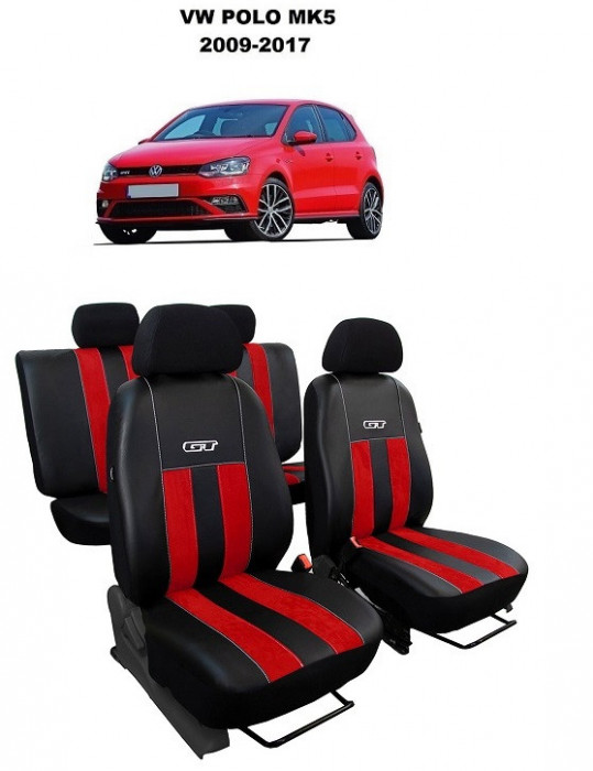 Huse scaune auto piele si textil Volkswagen Polo (2009-2017)