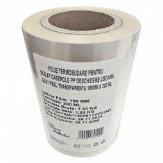 Folie termosudare pentru sigilat caserole PP, Easy Peel 185MM X 200 ML