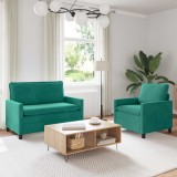 vidaXL Set de canapea 2 pcs Turcoaz Catifea 3417034