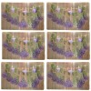 Set suport farfurie pentru servirea mesei, model Pufo Lavanda Love, 6 bucati