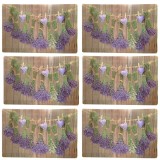 Set suport farfurie pentru servirea mesei, model Pufo Lavanda Love, 6 bucati