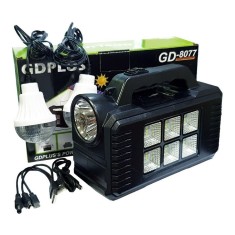 Kit iluminat LED cu panou solar, 2 becuri LED, incarcare dispozitive mobile