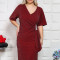 Rochie din lurex Brida Bordo - 54Marimea