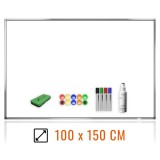 Pachet tabla magnetica alba 100&amp;#215;150 cm, cu accesorii incluse, VISUAL