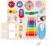 Cumpara ieftin Plansa senzoriala cu 17 activitati Montessori