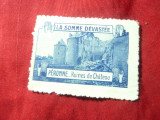 Vigneta comemorativa Franta - Castel Peronne in ruine, Nestampilat