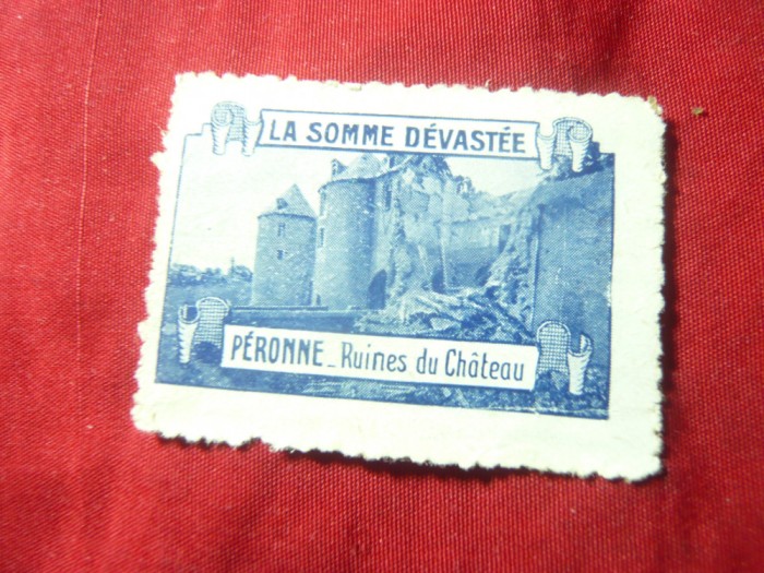 Vigneta comemorativa Franta - Castel Peronne in ruine