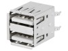 Soclu USB A THT Dublu Drept
