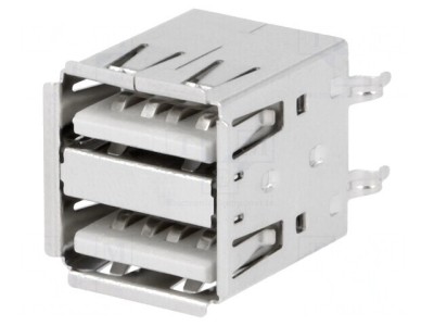 Soclu USB A THT Dublu Drept foto