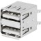 Soclu USB A THT Dublu Drept