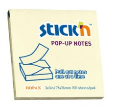 Notes Autoadeziv 76 X 76 Mm, 100 File, Stick&amp;quot;n Pop-up - Galben Pastel foto