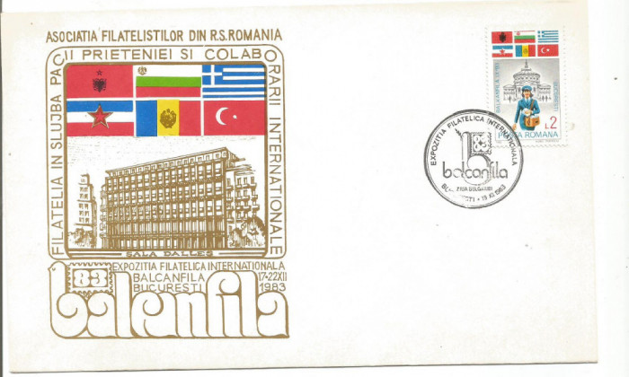 (No4) plic omagial--Expozitia Filatelica Balcanfila Bucuresti-ziua Iugoslaviei