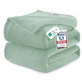 Cumpara ieftin Patura Fleece Canapea WAVVE, 220x240cm, Microfibra 300GSM, Moale si Usoara, Verde Sage