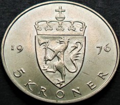 Moneda 5 COROANE / KRONER - NORVEGIA, anul 1976 * cod 3653