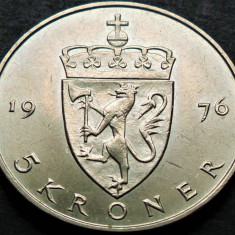 Moneda 5 COROANE / KRONER - NORVEGIA, anul 1976 * cod 3653