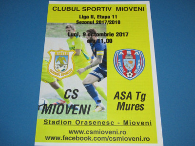 Program meci fotbal CS MIOVENI - ASA TARGU-MURES (09.10.2017) foto