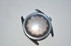 Ceas mecanic francez Jean Herber Antichoc, cadran negru, cu secundar periferic, functioneaza, Analog, Casual, Inox