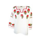 Bluza tip ie traditionala, dama ML 237 alb/albastru cardinal, marime 2XL
