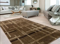 Covor Model Mira 24009-133, Marime 50 x 80 cm, Maro, Inaltime Fir 6 mm, Antialergic, Polipropilena, Living, Dormitor, Sufragerie, Birou