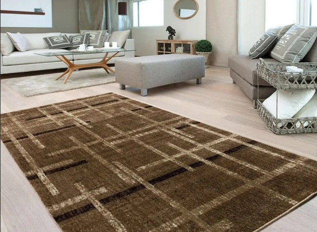 Covor Model Mira 24009-133, Marime 50 x 80 cm, Maro, Inaltime Fir 6 mm, Antialergic, Polipropilena, Living, Dormitor, Sufragerie, Birou