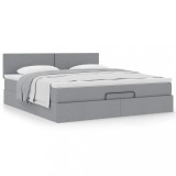 Gossi cadru pat otoman cu saltea tesatura gri deschis 180x200cm