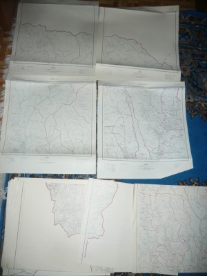 Set 18 Harti Cadastrale Judet ARGES ,dim.=51x45cm buc ,pr.&amp;#039;70 ,ed.1978 RSR foto