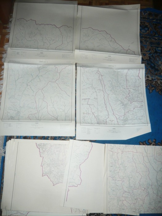 Set 18 Harti Cadastrale Judet ARGES ,dim.=51x45cm buc ,pr.&#039;70 ,ed.1978 RSR