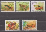A12 S5 3 - Timbre foarte vechi - Cambogia - pesti exotici, Fauna, Stampilat